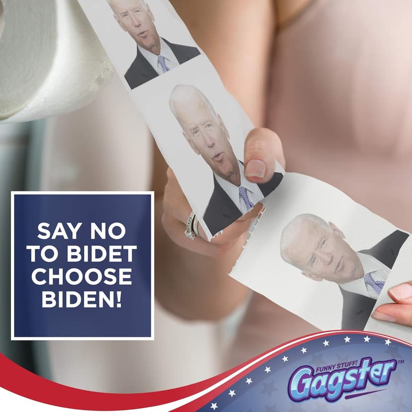 Joe Biden Funny Political Toilet Paper Roll by Gagster - TP Prank Democrat & Republican Election Party Joke Gifts,White Elephant Gift Exchange, Secret Santa, Make your Butt Laugh