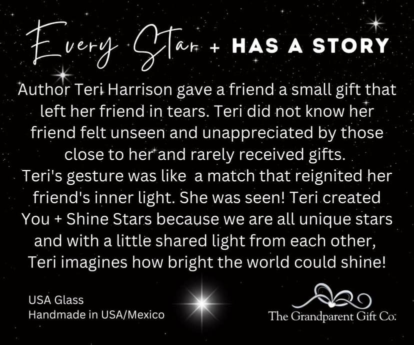 Handmade Iridescent Stained Glass Star With Heartfelt Thank You Message - Thank You Gift For Someone Special/Appreciation Gift/Gratitude Gift for Friends, Neighbors/Colleagues (Thank You)