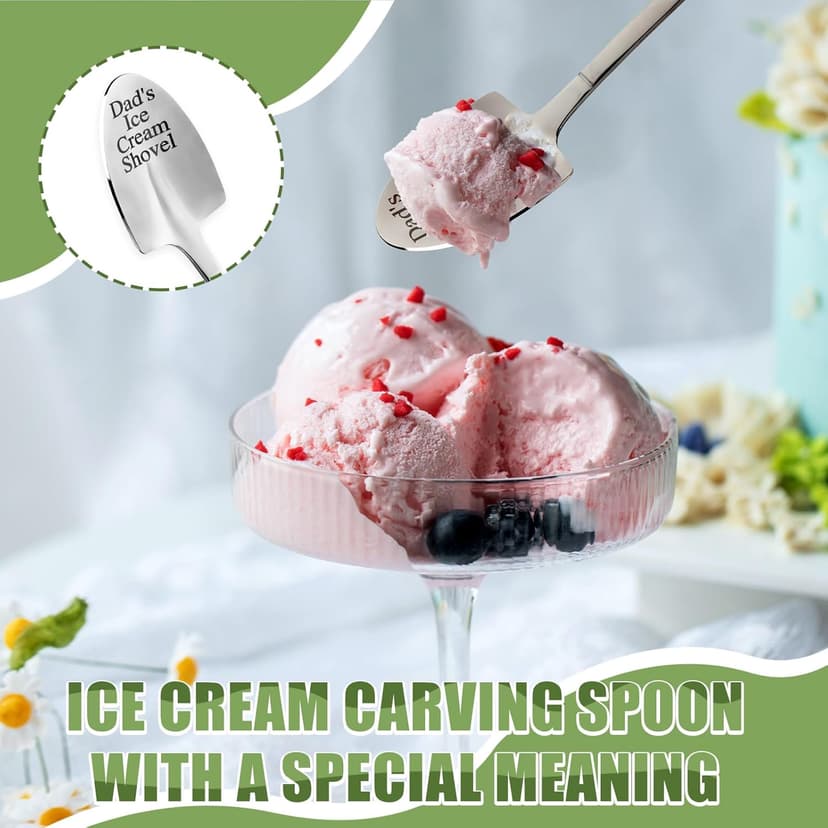 Christmas Gifts for Dad - Funny Stainless Steel Ice Cream Shovel Spoon, Son and Daughter Give Birthday Gifts to Dad Father's Day Gift Thanksgiving Gifts - cute and practical