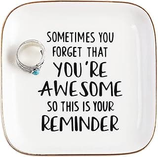 PUDDING CABIN Inspirational Gifts for Women Ring Dish You're Awesome So This is Your Remind Birthday Gifts for Women Unique, Friends Gifts for Her Mom Sister Coworker