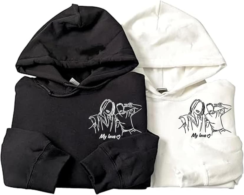 Custom Hoodies Design Your Own, Shirt Portrait From Photo, Valentines Customized Gifts For Boyfriend 2024