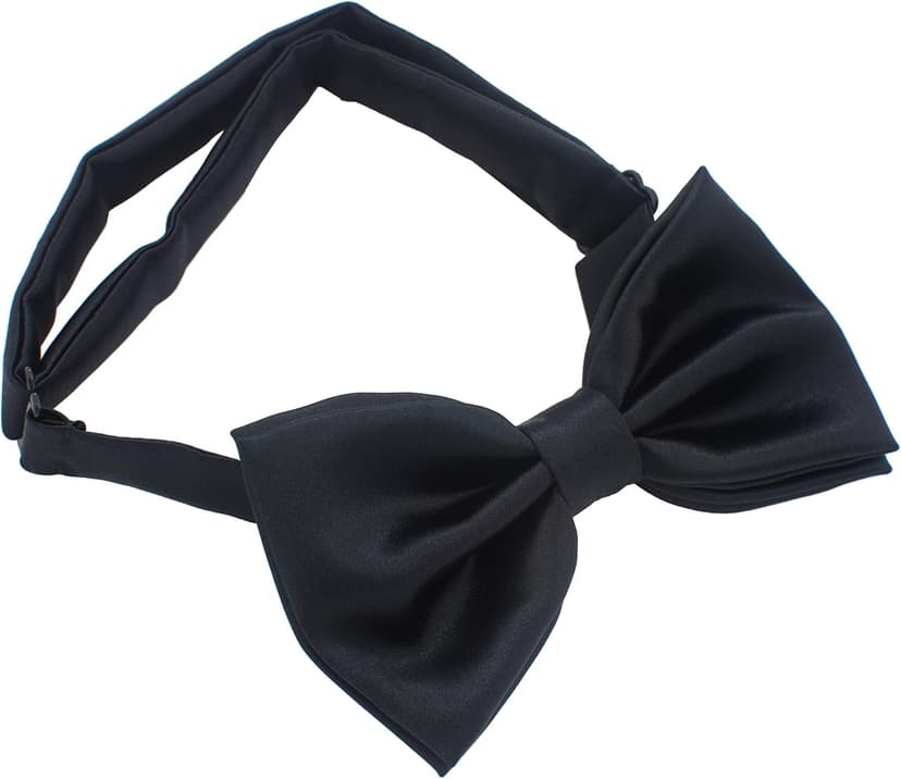 Bow Tie House Real Silk Classic Pre-Tied Bow Tie Formal Solid Tuxedo with Gift Box