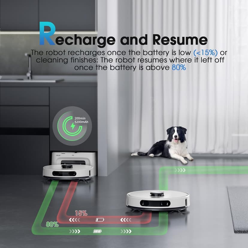 Robot Vacuum and Mop Combo, 3-in-1 Robotic Vacuums Cleaner with 70-Day Self-Emptying Base, LiDAR Navigation Smart Mapping & Strong 6000Pa Suction, for Pet Hair, Hard Floor, Carpet