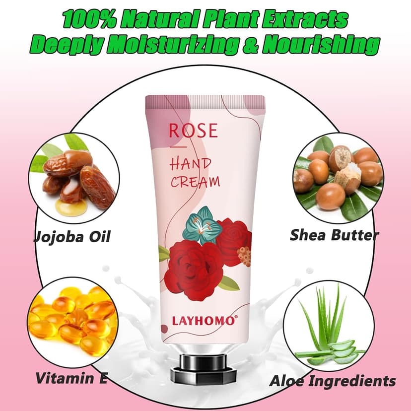 38 Pack Hand Cream Gifts Set,Mothers Day Gifts,Thank You Gifts,Nurses Week Gifts,Bridesmaid Gifts,Gifts for Women,Natural Plant Fragrance Hand Lotion Travel Size Mini Hand Cream for Dry Cracked Hands