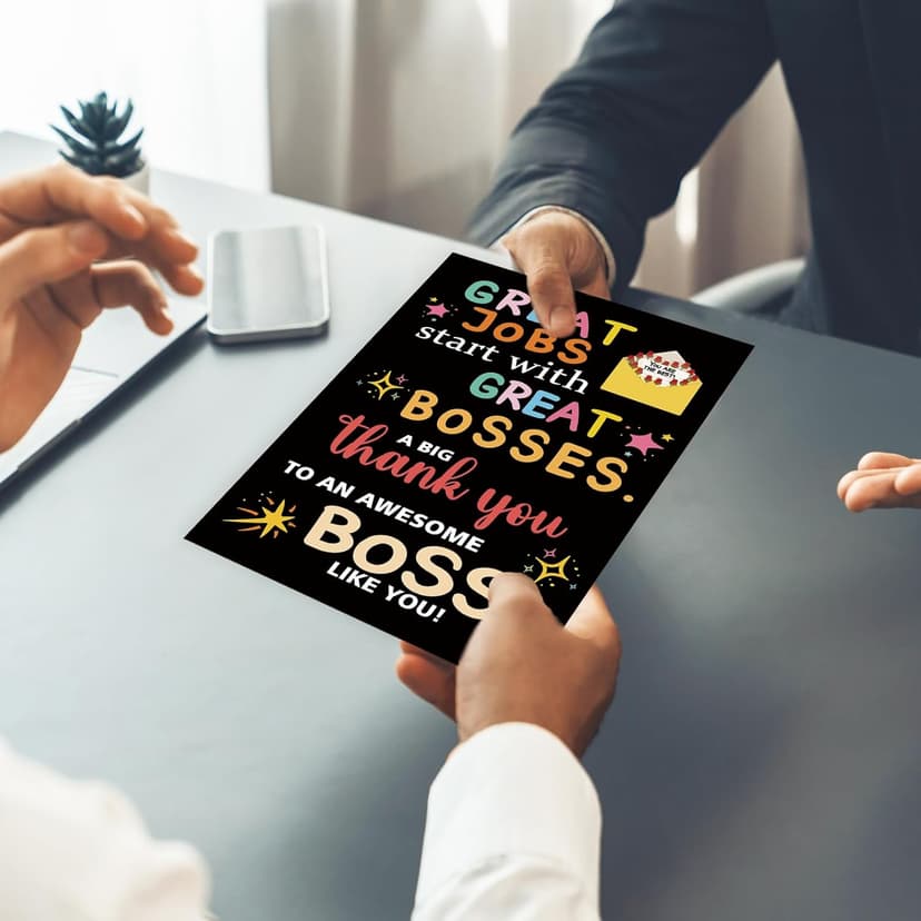 Thank You Card Gifts for Boss Leader Manager, Cute Boss's Day Card for Her Him, Best Boss Appreciation Card for Men Women