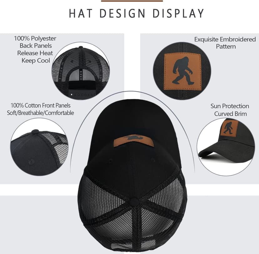 Ozrhuve Men's Hat Gifts for Dad Husband Grandpa Father's Day Christmas Birthday Gift Trucker Hat Leather Pattern Baseball Cap