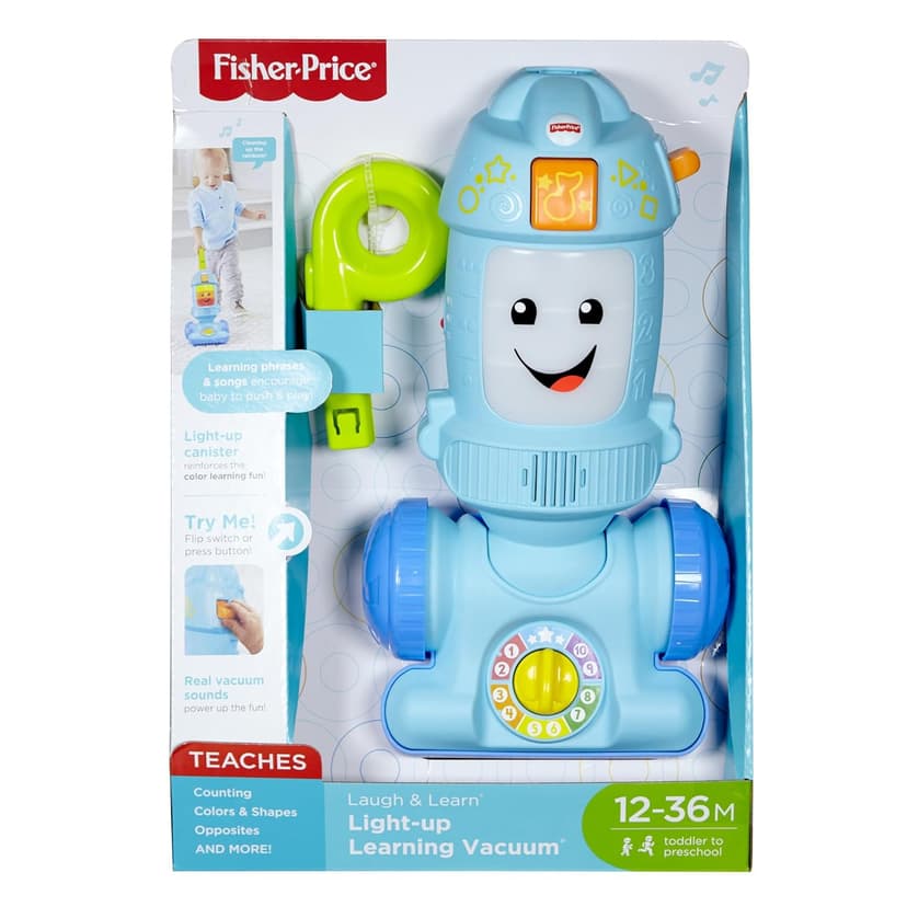 Fisher-Price Toddler Toy Laugh & Learn Light-Up Learning Vacuum Musical Push Along for Pretend Play Infants Ages 1+ Years​