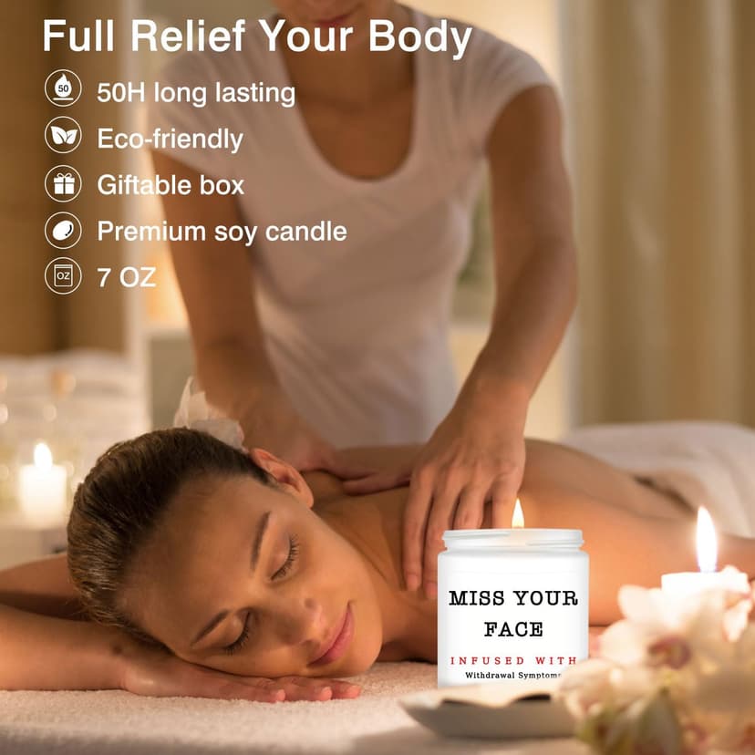 Homsolver Gifts for Women, Men, Friends, Sister, Bestie, Christmas Birthday Candles for Her Him, Unique Friendship Gift for Friend, Miss Your Face Scented Candle