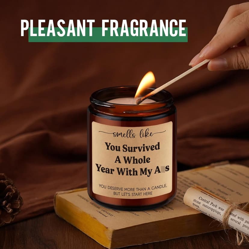 GSPY Scented Candle, 1st Anniversary Candle Gifts for Boyfriend, Girlfriend - 1 Year Paper Anniversary Happy Gifts for Couple, Him, Her - First, One Year Wedding Anniv. Presents for Husband, Wife