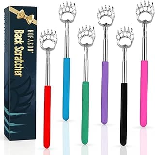 HOFASON 6 Pack Back Scratcher Fathers Day Dad Gifts, White Elephant Gifts for Adults, Stocking Stuffers for Men Women Teens, Prizes for Adults, Extendable Bulk Back Massager for Thanksgiving Birthday