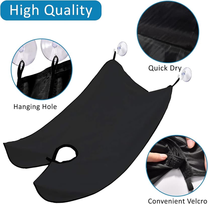 Beard Bib Beard Apron Gifts for Men Dad Fathers Day Anniversary Valentines Day Stocking Stuffers Christmas Gifts for Him Boyfriend Husband From Daughter Son Beard Trimming Catcher Bib Black