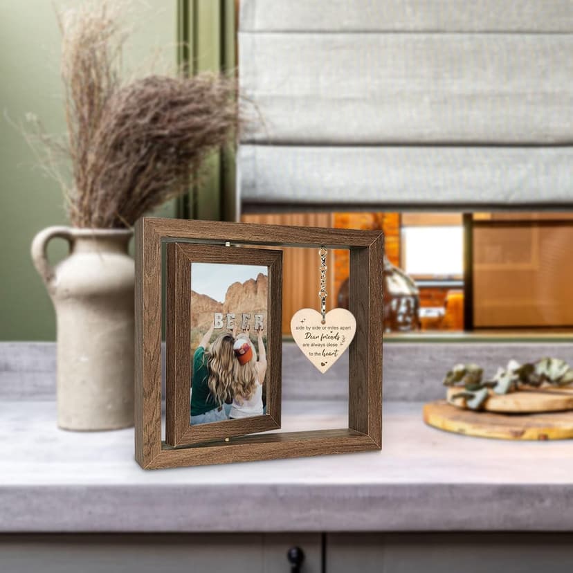 Side by Side or Miles Apart - Dear Friends Are Always Close to the Heart Best Friend Picture Frame Gifts for Long-Distance Friendships Gifts for Women, BFF, Bestfriend, Besties