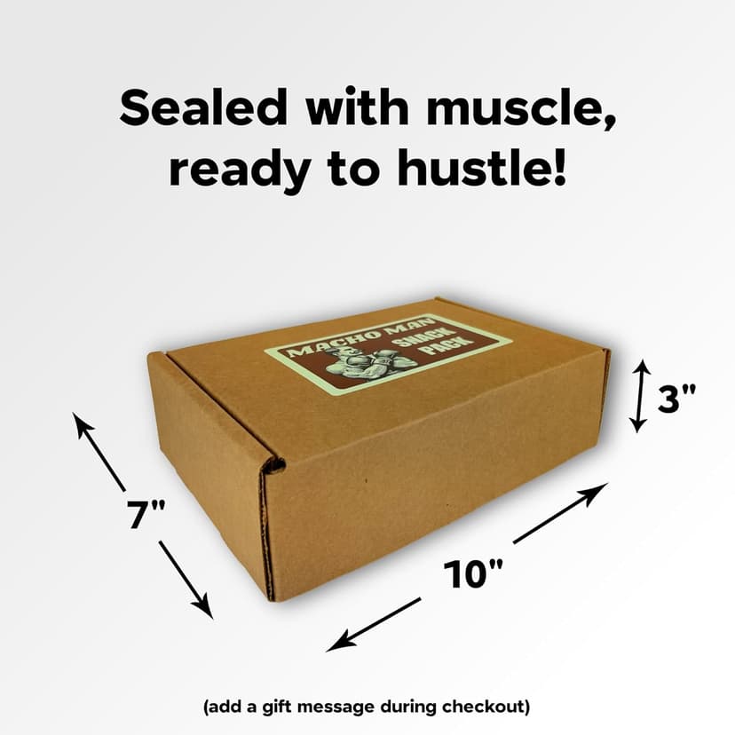 Macho Man Snack Pack Jerky Gift Box - High Protein Snacks for Men, Curated Beef Jerky Assortment Gift Box for Men, Husband, Dad, Boyfriend, Low Carb Keto