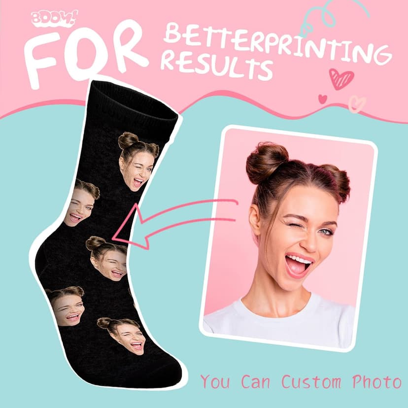 Bemaystar Custom Socks with Photo,Personalized Socks Gifts,Funny Sock Gag Gifts