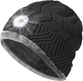 HIGHEVER LED Beanie Hat with Light: Christmas Stocking Stuffers for Men Adult Cool Gifts for Teen Boys Men Dad Winter Gifts