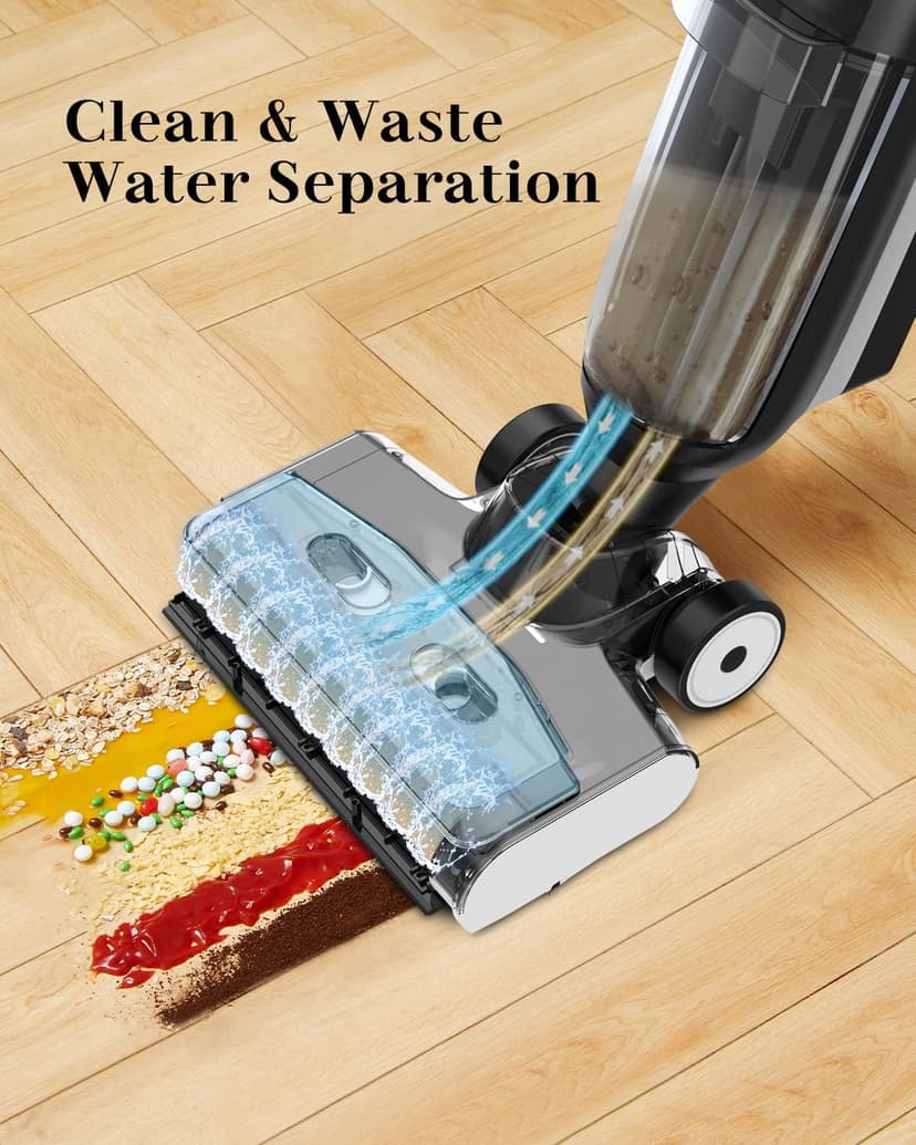 4-in-1 Steam Vacuum Mop Self-Cleaning Wet Dry Vacuum for Hardwood Floors Carpets 212°F High-Temperature Steam with LED Display