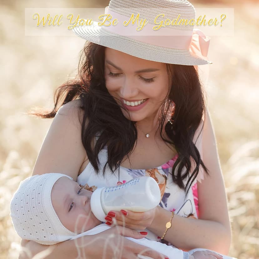 7PCS Godmother Proposal Gift, Will You Be My Godmother 16oz Glass Cup Bracelet Keychain Candle Self Care Gifts Basket for Women, God Mother Proposal Gift