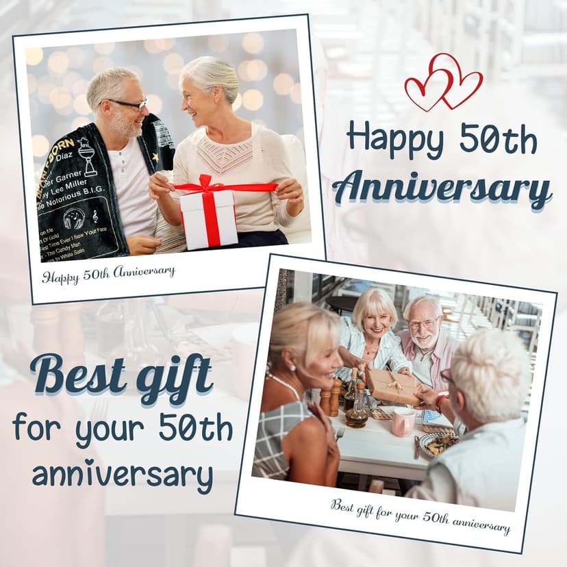 50th Anniversary Wedding Blanket Gifts Gift for 50th Wedding Anniversary Golden 50 Years of Marriage Gifts for Couple Wife Husband Dad Mom Parents Back in 1975 Blanket 60Lx50W