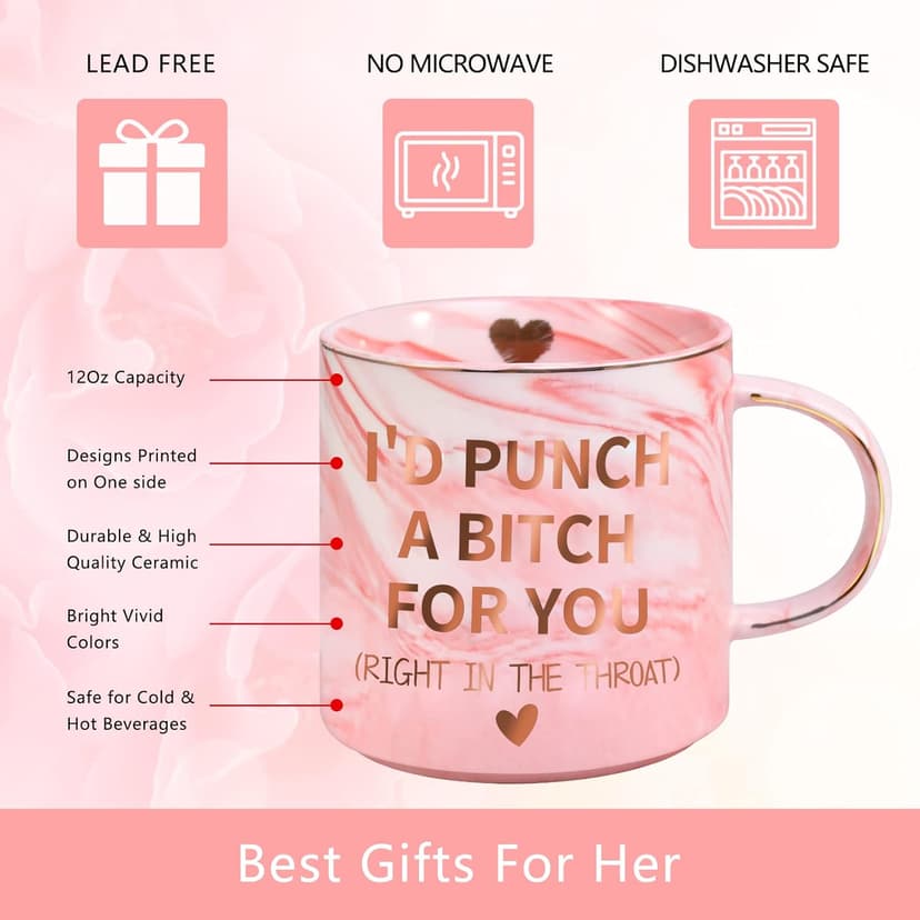 Birthday Gifts for Women Girlfriend Sister Friends, Valentines Day Gifts for Her, Galentines Mothers Day Mom Present for Mom Wife from Daughter Son, 12 OZ Funny Coffee Mug Christmas Stocking Stuffers
