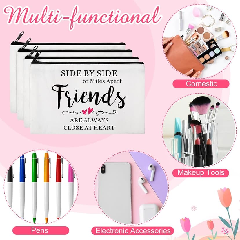 Abbylike 20 Pieces Friends Gifts Bulk for Women Friendships Bracelet Makeup Bag Friendsgiving Long Distance Gifts for Galentines Valentine Day Friend Group Birthday Family Sister