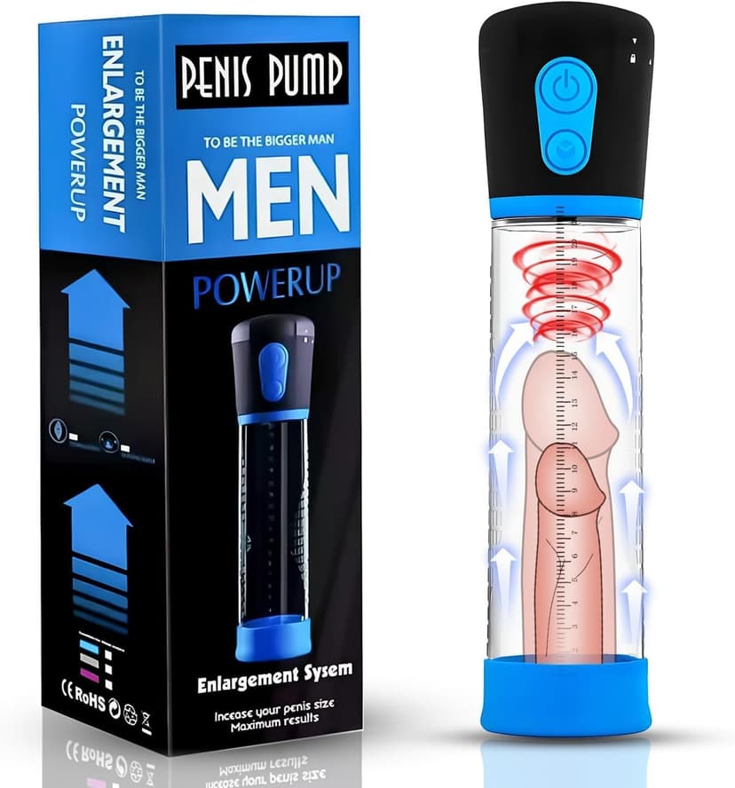 Men's Growth Pump with Strong Suction Vacuum Pump with ED Screen Powerfu Vacuum Pump Inch Enlargement, Adjustable Men Underwear Set Training Tools to Be a Bigger Men GJK513