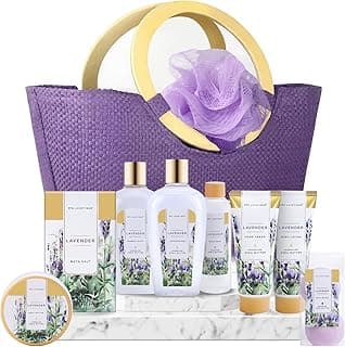 Spa Luxetique Gift Baskets for Women, Spa Gifts for Women - 10pcs Lavender Gift Sets with Body Lotion, Bubble Bath, Relaxing Bath Sets, Mothers Day Gifts for Mom
