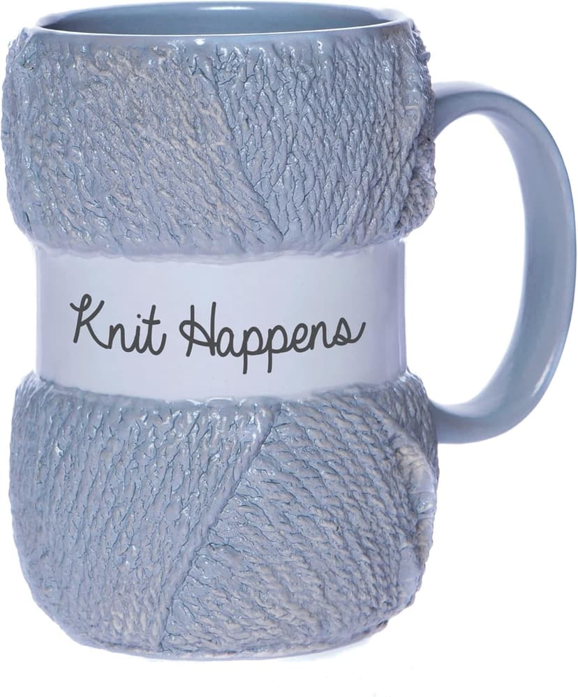Boxer Gifts Knitting Gift Mug For Knitters – Knit Happens – Yarn Design - Gag Funny Gift For Her