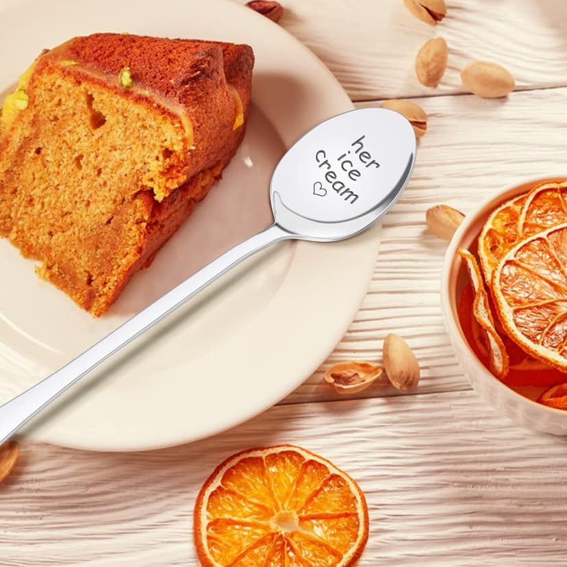 PRSTENLY Wedding Gifts for Couples 2025, 2 Pcs His and Hers Ice Cream Spoon Anniversary Engagement Gifts for Couple Him Her Boyfriend Girlfriend Graduation Christmas Birthday