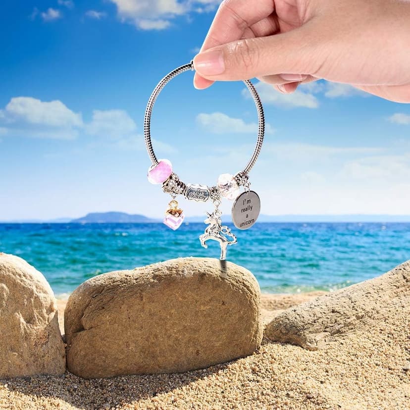 COO&KOO Girls Charm Bracelet Making Kit: Unicorn Jewelry Making Kit Gifts Crafts for Girl 8-12 A Perfect Girls Toy for Ages 6 7 8 9 10 Girl That Imagination Self-Expression and Inspires Creativity