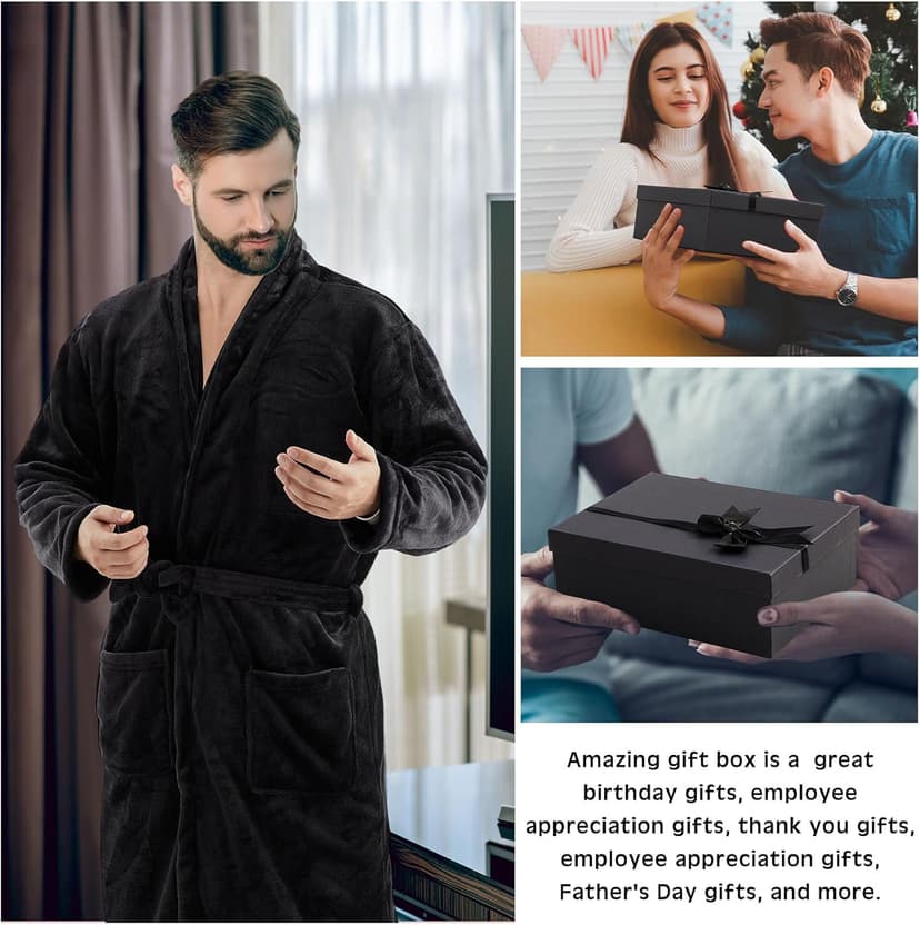 Nuogo 15 Pcs Birthday Gifts for Men Beard Care Set for Him Christmas Gifts Basket Ideas Kit for Men Tumbler Bath Robe for Dad Husband Boyfriend Box Christmas Gifts Baskets