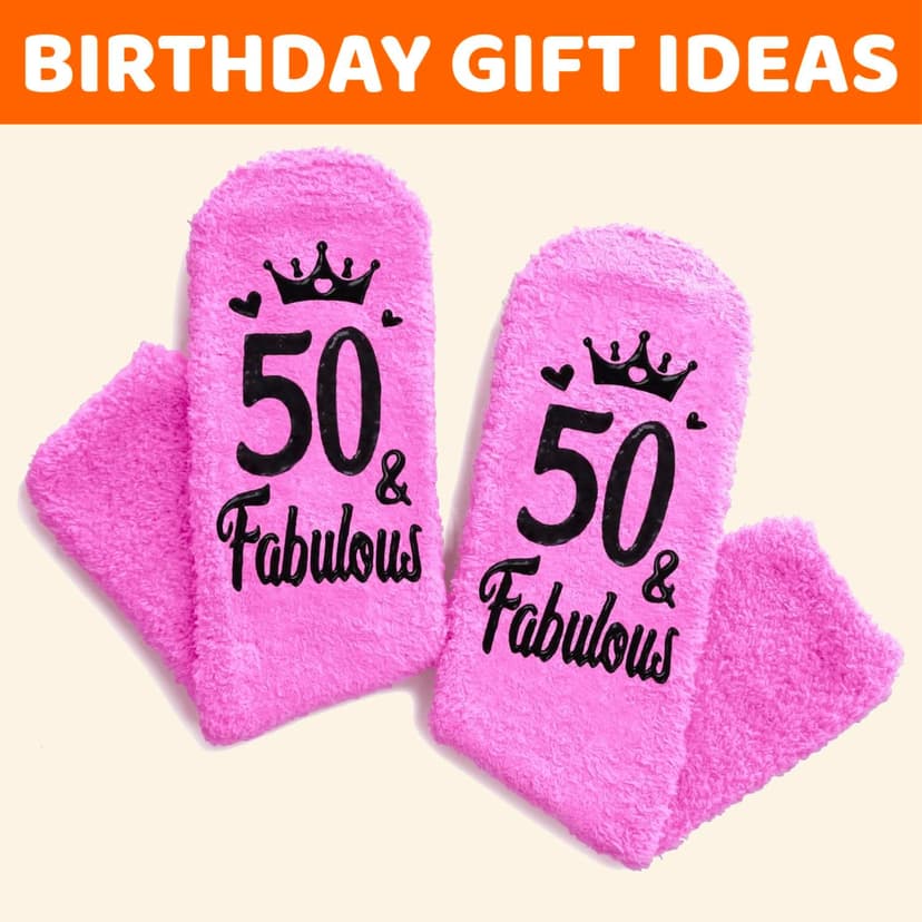 HAPPYPOP 50TH Birthday Gifts for Her - Women Socks for 50 Year Olds for Middle Aged Female Friends