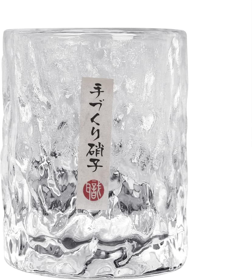 BXT Japanese Whiskey Glass - Handmade Old Fashioned Tumbler | Crystal Hammer Figure Finish | Thickened Drinking Cup for Whiskey Beer Brandy Cocktail Scotch for Men Dad Daddy Fathers Day