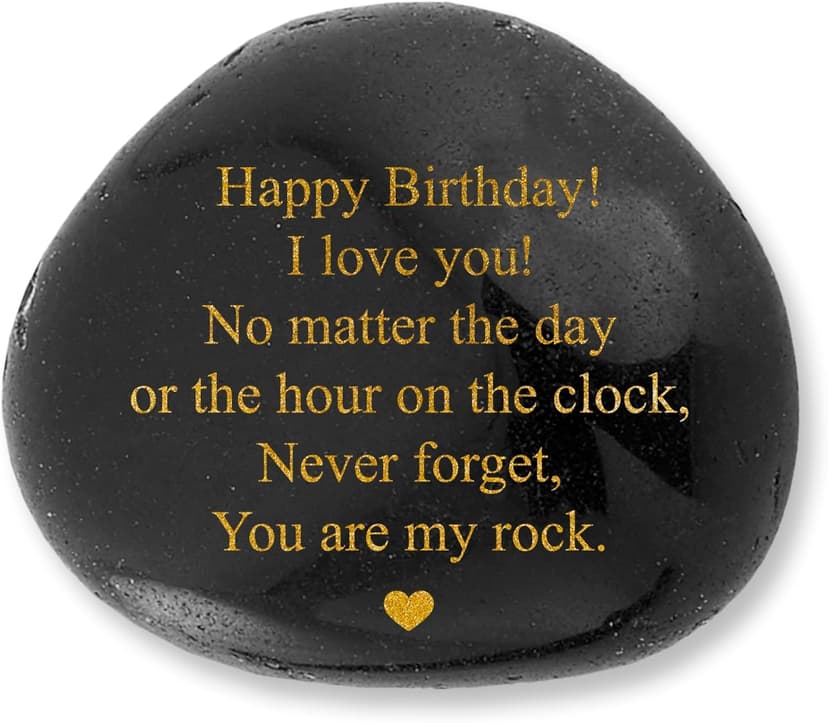 Decorative Stones Birthday Present for Husband, Boyfriend - Engraved Husband Birthdays Present from Wife - Decorative Accessories Happy Birthday Presents for Men - Cool Mens Birthday Present