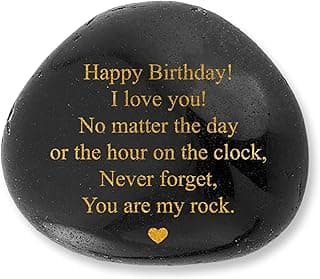 Decorative Stones Birthday Present for Husband, Boyfriend - Engraved Husband Birthdays Present from Wife - Decorative Accessories Happy Birthday Presents for Men - Cool Mens Birthday Present