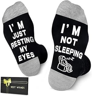 Dealswin Birthday Gifts for Men Dad Fathers Him Husband, I'm Not Sleeping I'm Just Resting My Eyes Socks