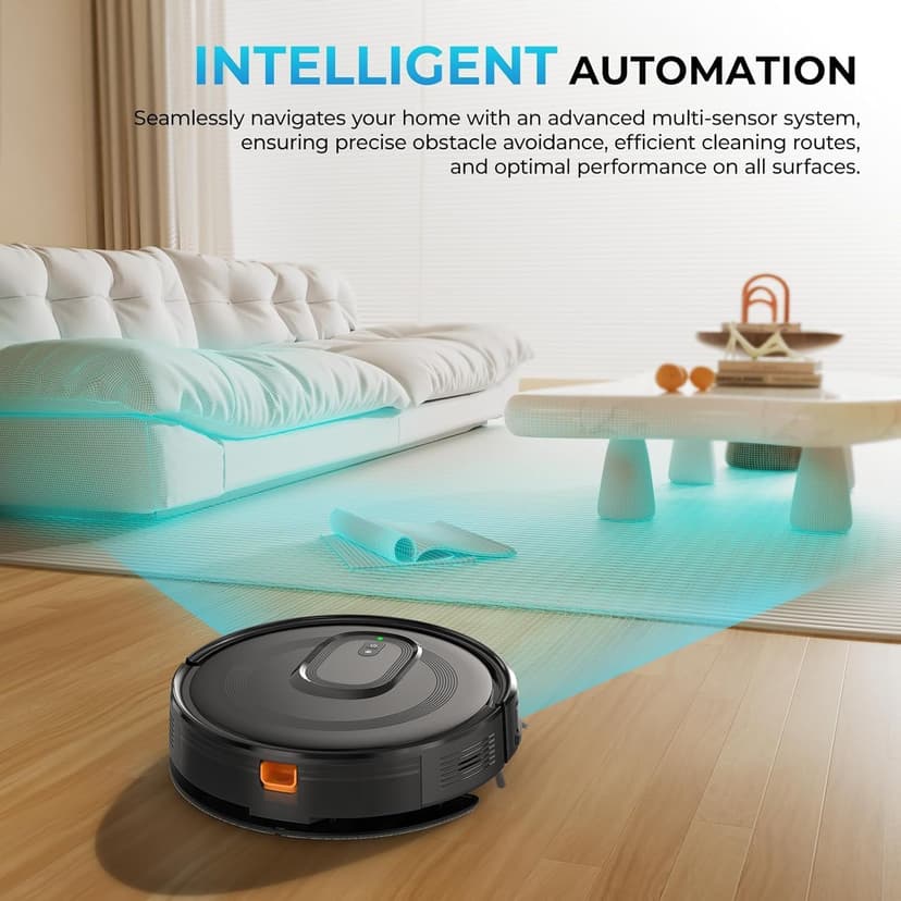 Robot Vacuum and Mop Combo, 2 in 1 Mopping Robot Vacuum Cleaner, 4200Pa Powerful Suction, Multi-Surface Cleaning, Obstacle Avoidance, Self-Charging, Easy to use, App & Voice Control, Works with Alexa