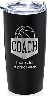 Lifetime Creations Engraved Basketball Coach Tumbler: Basketball Coach Thank You Gift Ideas, Appreciation Gift, Insulated Stainless Steel (Matte Black, 20 Ounce Travel Mug)