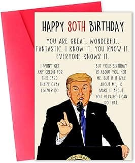 Funny 80th Birthday Card, Hilarious 80 Years Old Birthday Card Gift for Men Women, Great 80th Birthday Gifts for Friends, Dad, Mom, Husband, Wife, Brother, Sister