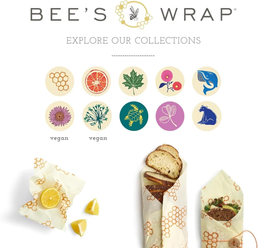 Bee's Wrap Beeswax Wraps for Food - Cut to Size 14x52" Wax Paper Roll - Made in USA Reusable Waxed Paper & Bowl Covers - Organic & Eco-Friendly Alternative to Aluminum Foil & Plastic Wrap, Honeycomb