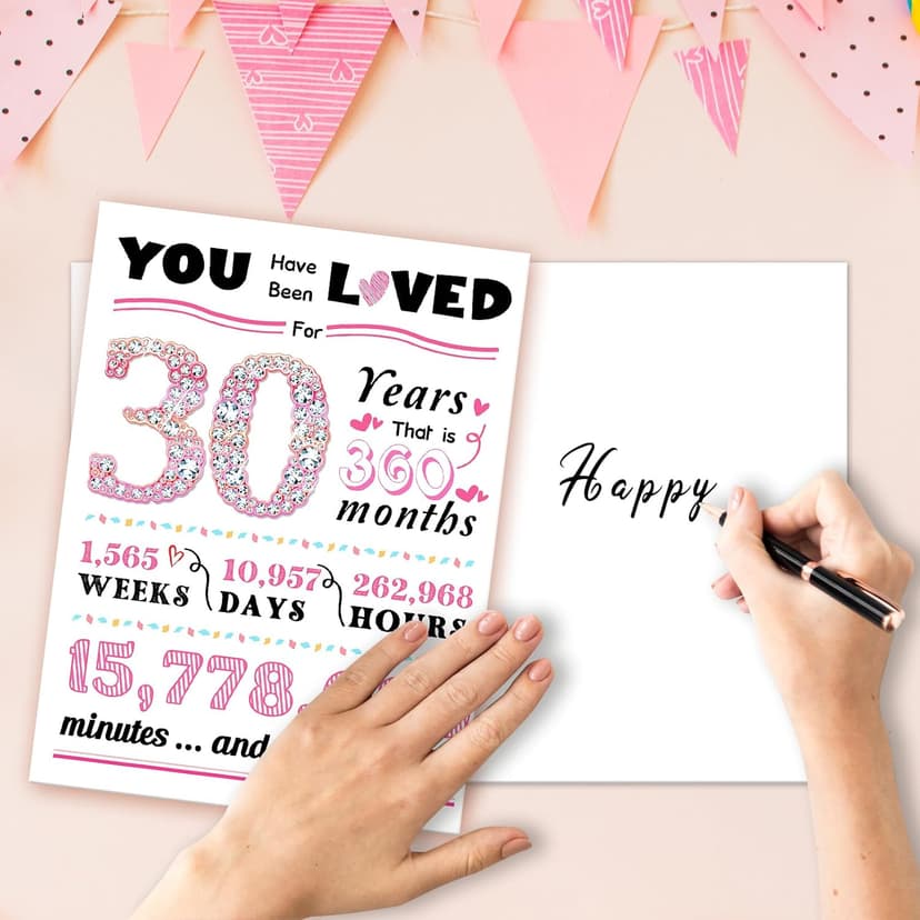 30th Birthday Card,30th Birthday Decorations for Her,Happy 30th Birthday Gifts for Women,Funny 30 Years Old Bday Gift for Sister Friends