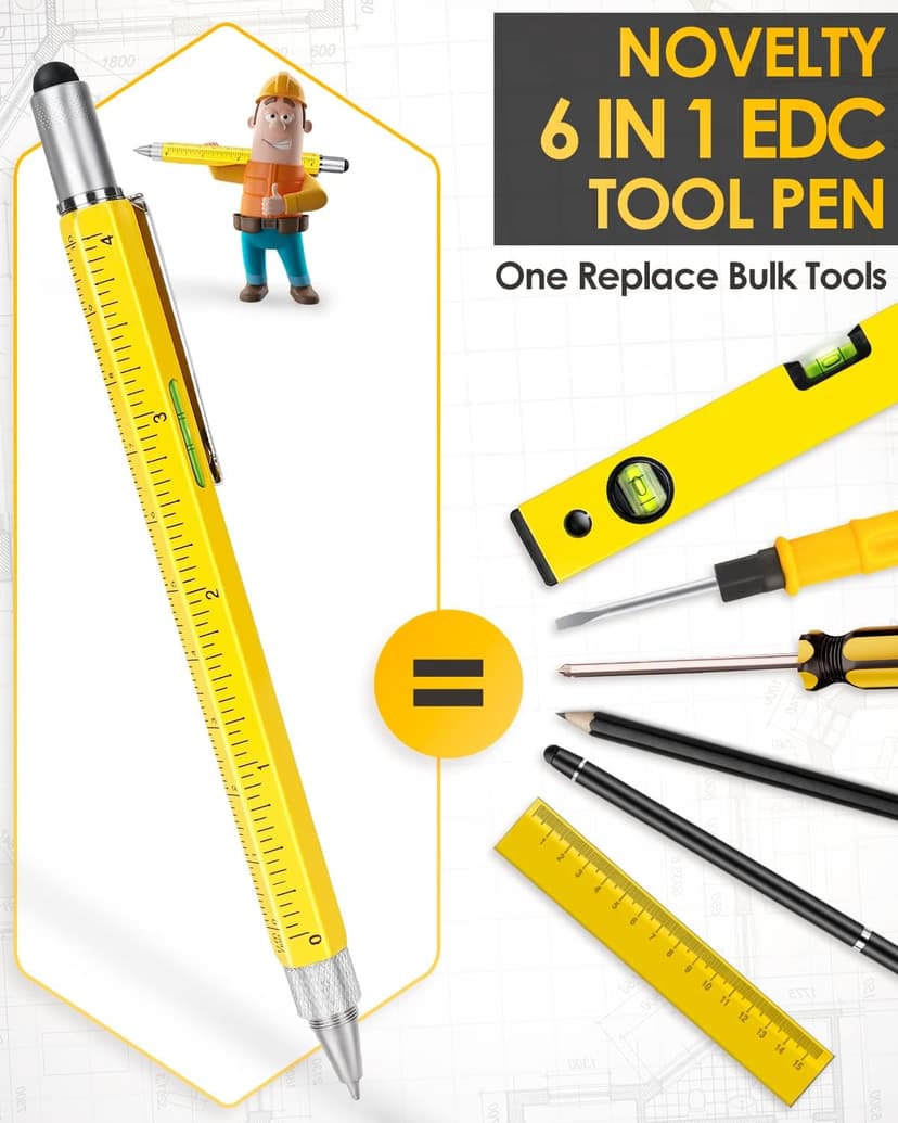 Stocking Stuffers for Men, Gifts for Him, Multitool Pen Christmas Birthday Present, Ideas for Guys Husband Who Have Everything, Tools Cool Gadgets Birthday, White Elephant for Adults Women Dad Grandpa