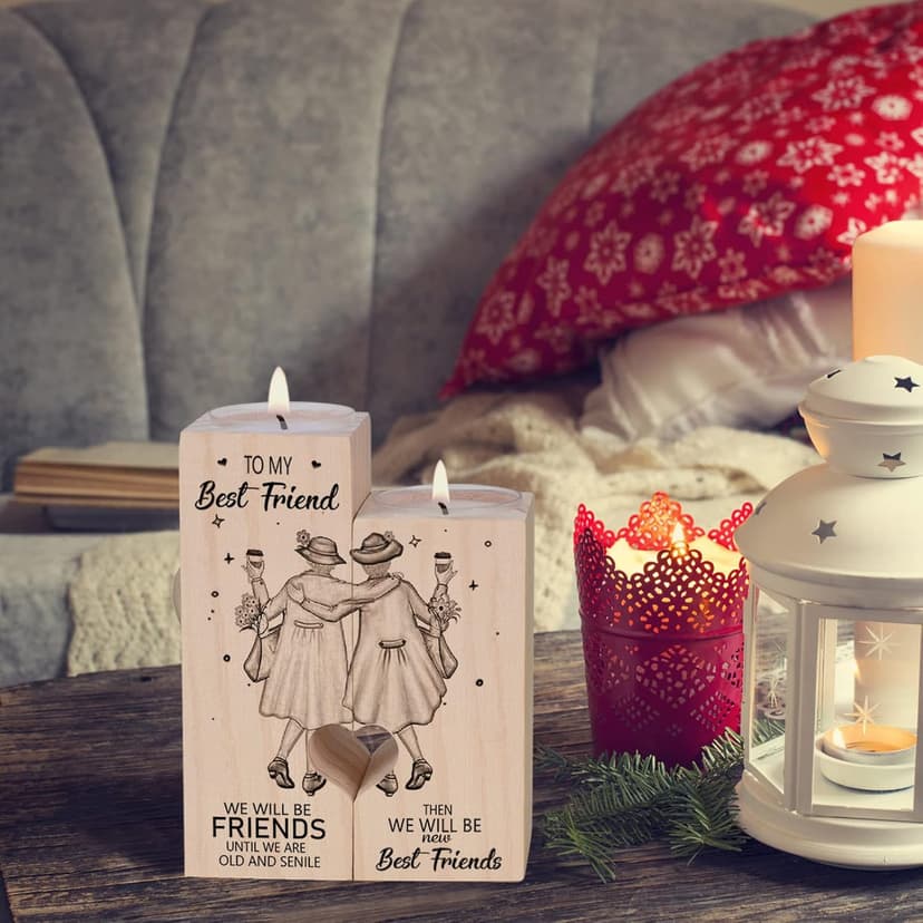 Candle Holder for Friend - Gifts for Friends，Women Female Girl Friends Personalized Custom Friendship Birthday Gift，Best Women Gift Idea for Christmas Thanksgiving