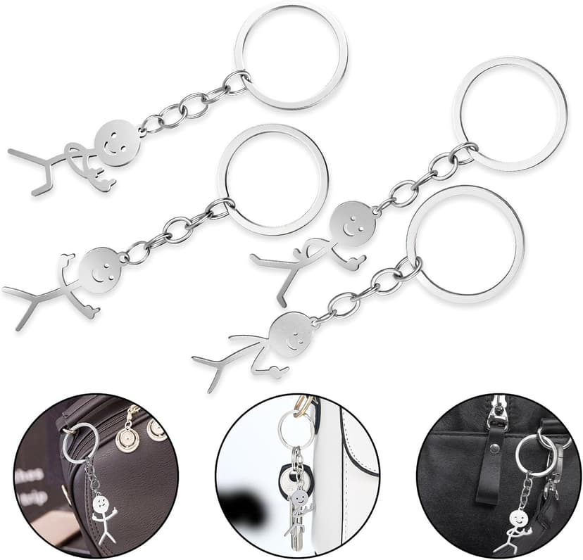 Ouligay 3Pcs Funny Keychain for Women,Middle Finger Keyring,Fun Keychains,Matching Keychains,Cool Gifts for Men