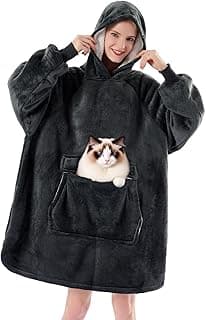 Krifey Wearable Blanket Hoodie, Oversized Sherpa Hooded as Birthday Gifts Christmas Gifts for Mom Women Girlfriend Men, Cozy Sweatshirt with Giant Pocket