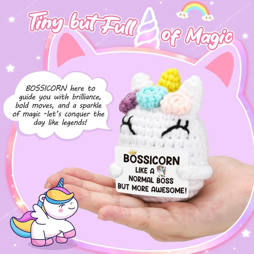 Christmas Boss Gifts for Boss Lady Women, Bossicorn Xmas Stocking Stuffers White Elephant Birthday Unicorn Office Gift for Boss Female Appreciation Thank You Present for Supervisor Manager Leader