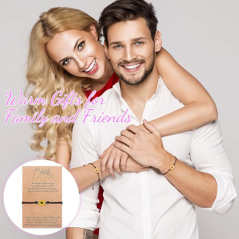 10 Pieces Pinky Promise Bracelets Gifts Set Long Distance Matching Friendship Bracelets for Good Friends Handmade Friendship Bracelet Jewelry Gifts for Christmas BFF Couple Sisters