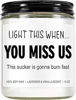 Funny Scented Candle, We Will Miss You, Moving Away Gifts for Friend, Farewell, Goodbye, Going Away Gifts for Coworkers Women, Men, Boss, Coworker Leaving, Retirement Presents - 9 oz