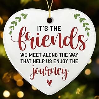 NewEleven Women - Friend Gifts Ornaments 2025 - Friendship Gifts for Friends, Birthday Gift for Women, Besties, Soul Sisters - Ceramic Christmas Ornaments