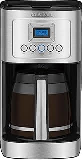 Cuisinart Coffee Maker, 14 Cup Glass Carafe Coffee Machine, Fully Automatic for Brew Strength Control, 1-4 Cup Settings, Adjustable 24 Hour Start and Auto-Shut-Off Times, Stainless Steel, DCC-3200P1