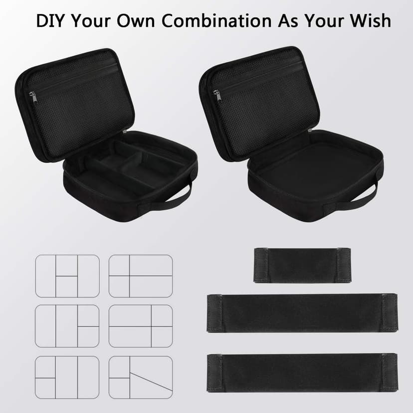 MATEIN Electronics Organizer Travel Case, Water Resistant Cable Organizer Bag for Travel Essentials, Gifts for Men, Storage Bag for Camera Accessories, Phone, Cord & Tablet, Black